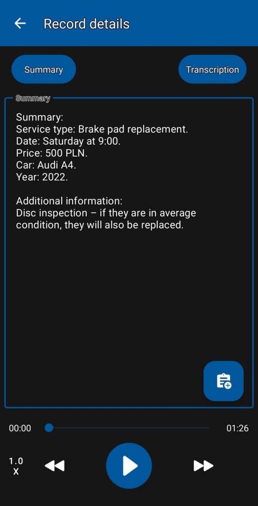 AI Call Recorder car workshop